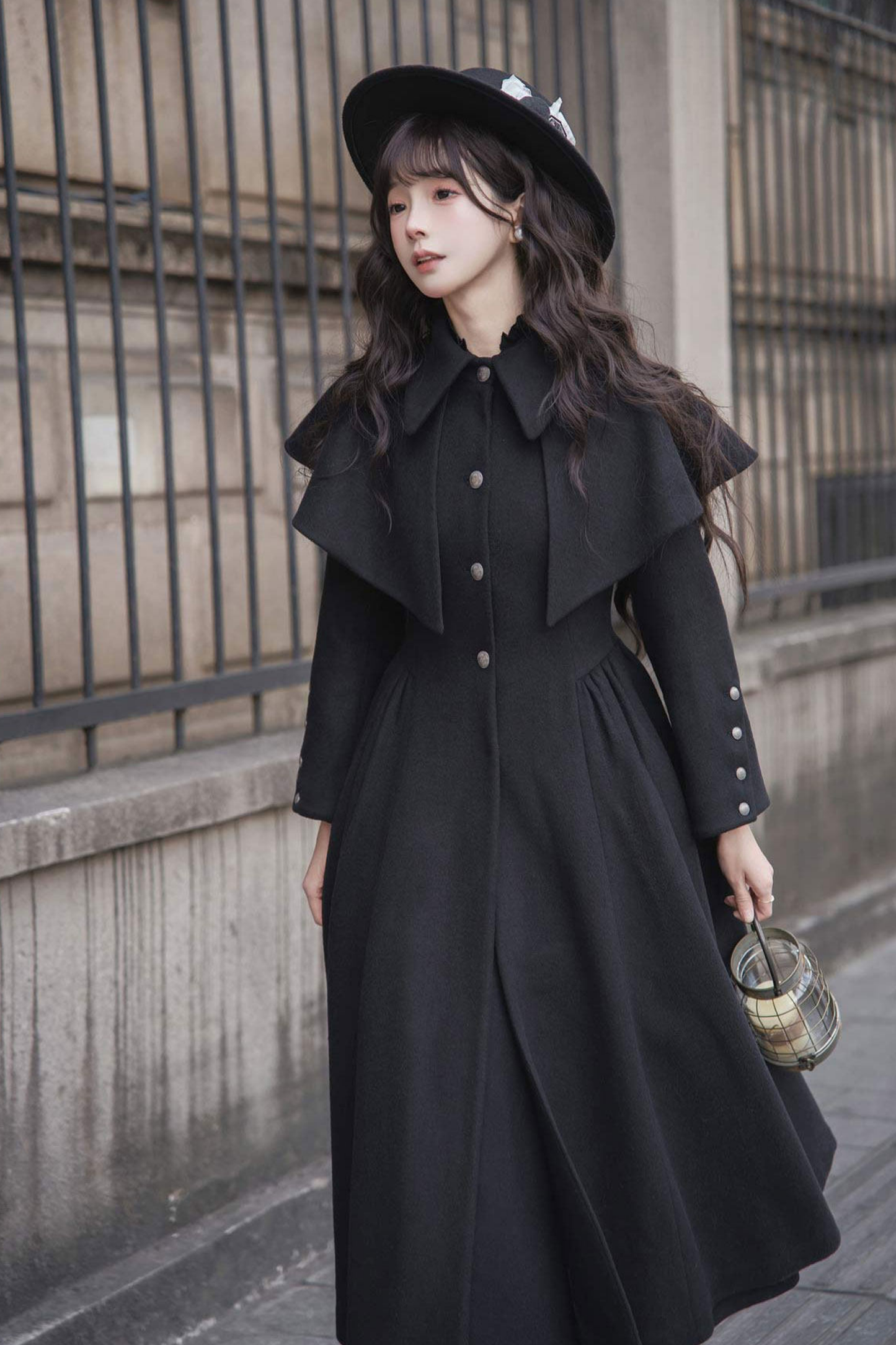 British Detective Lolita Coat + Cape + Skirt + Shirt + Bag + Brooch + Hat + Beret + Necklace