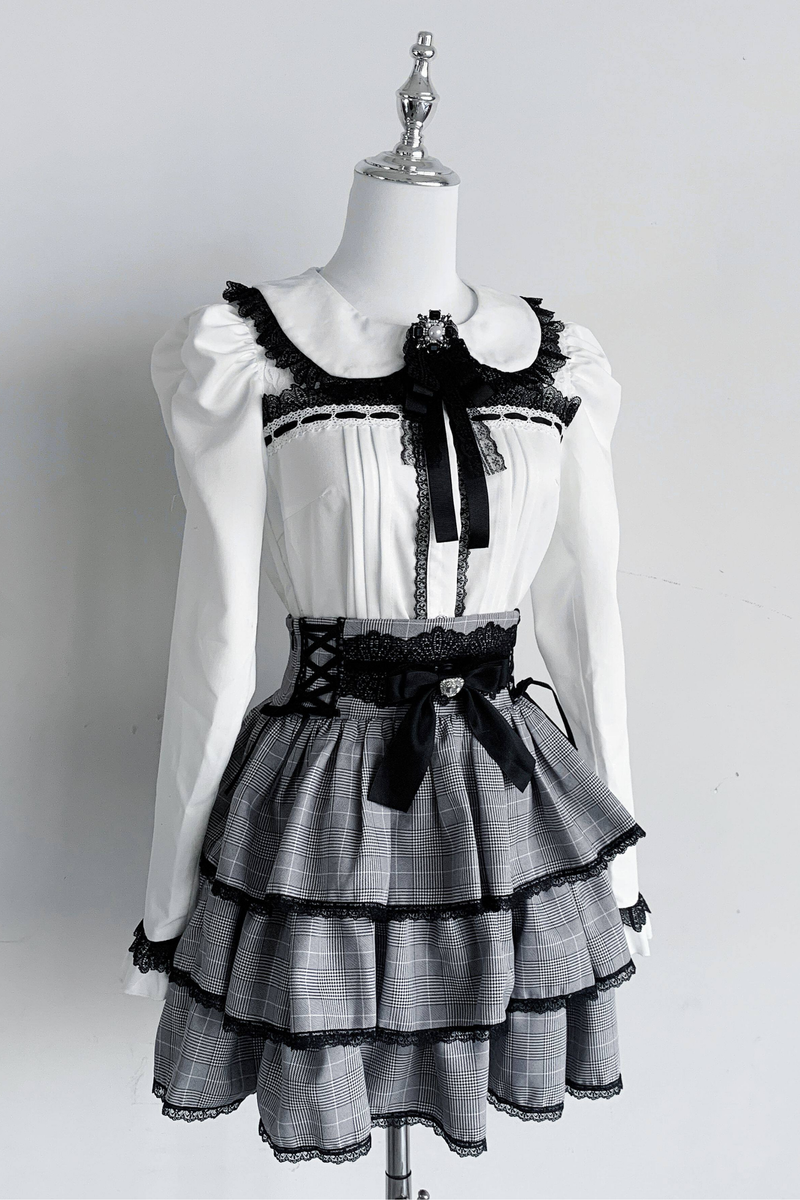 Dark Lace Top + Skirt