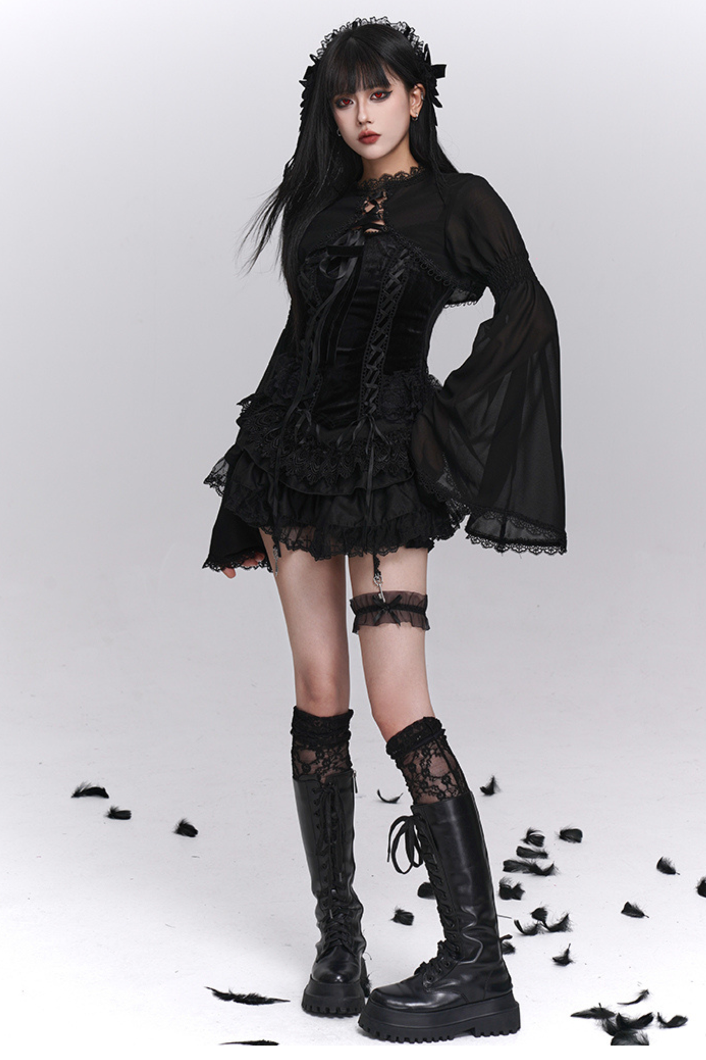 Ghost Girl Gothic Puffy Skirt + Camisole + Short Outer
