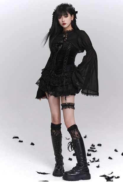 Ghost Girl Gothic Puffy Skirt + Camisole + Short Outer