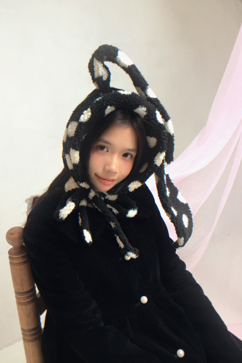Polka Dot Lamb Wool Hat