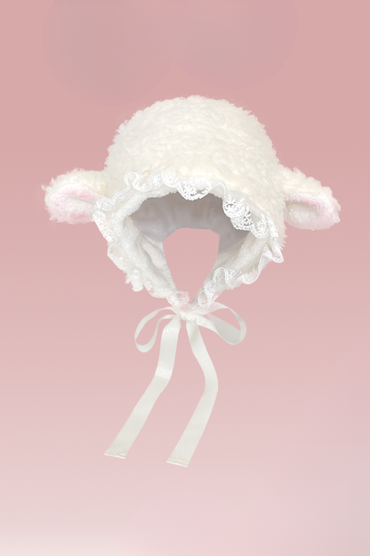 Fur Bunny Ear Hat + Lamb Hat