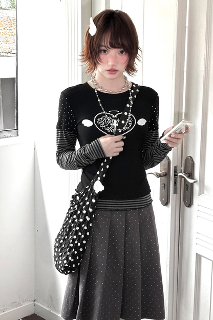 Heart Angel Top + Pleated Skirt