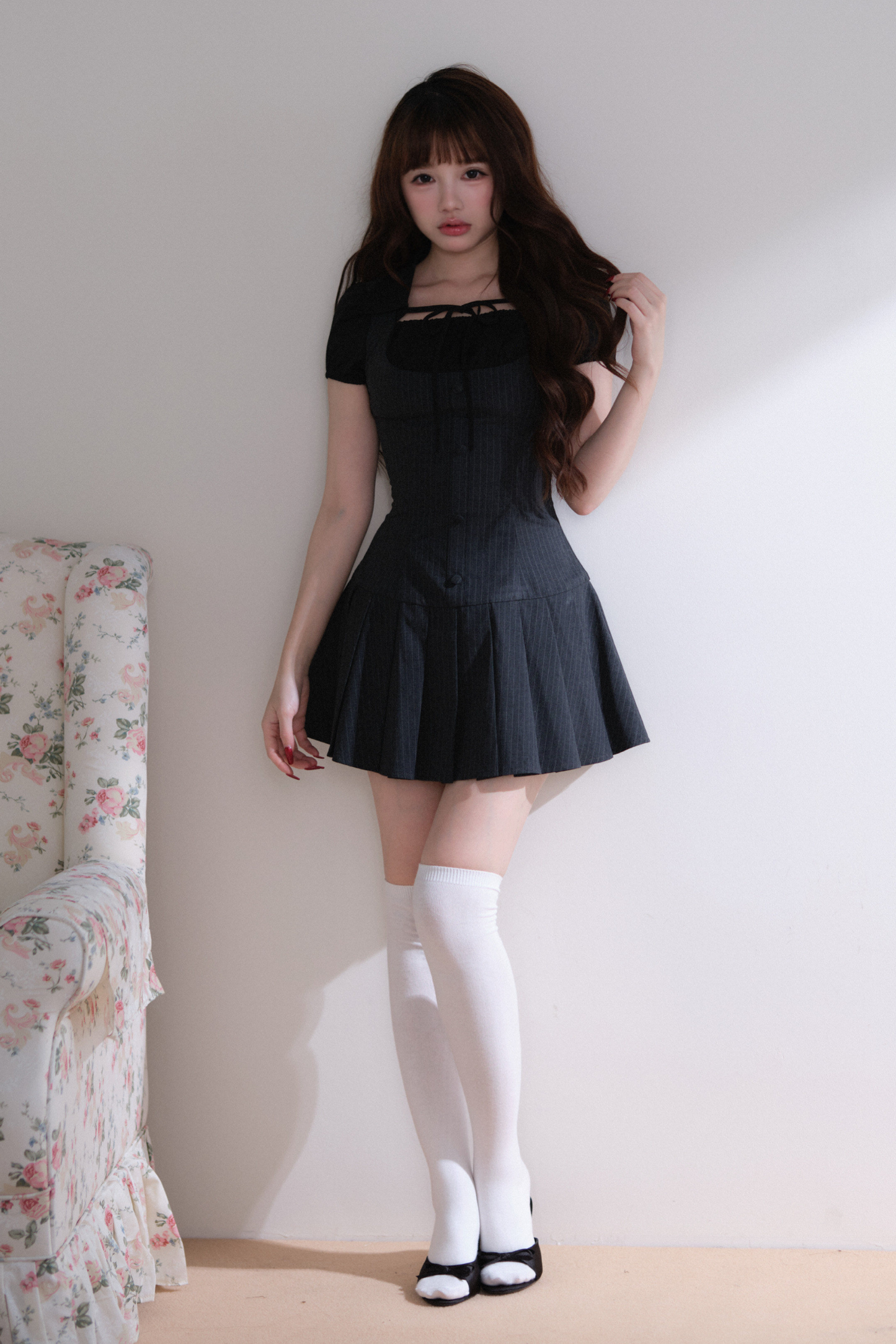 Sweet Pleated Design Dress
