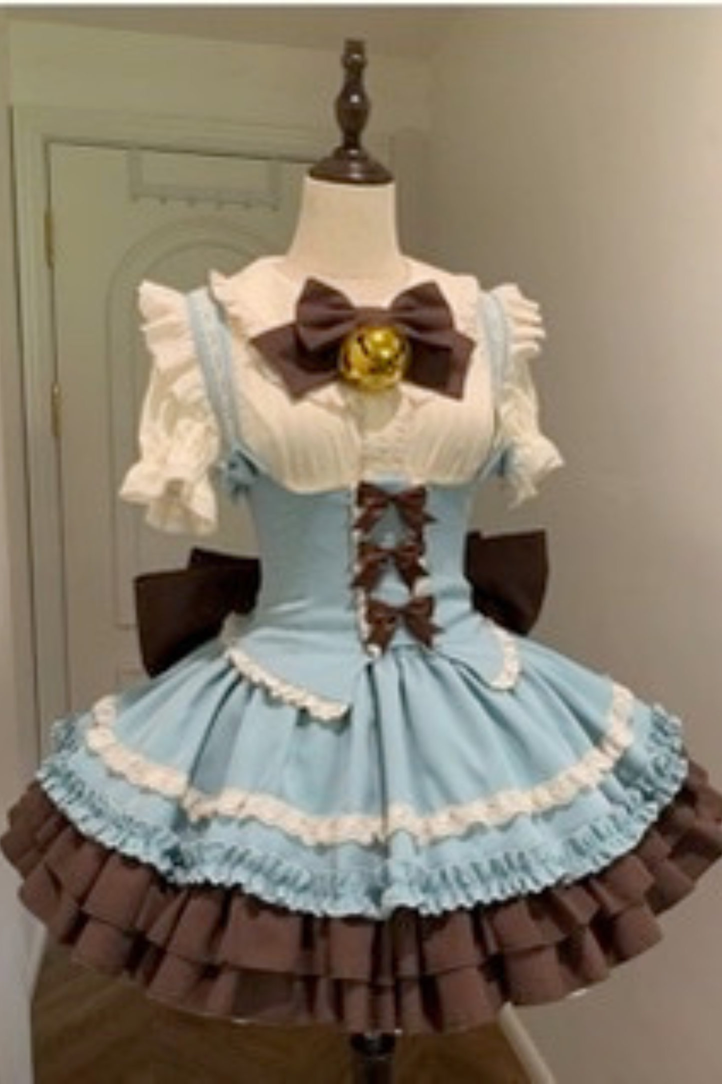 Sweet Cup Ribbon Lolita Skirt + Vest + Shirt + Ribbon + Train