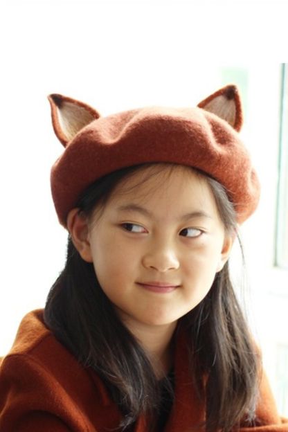 Wool Felt Fox Beret