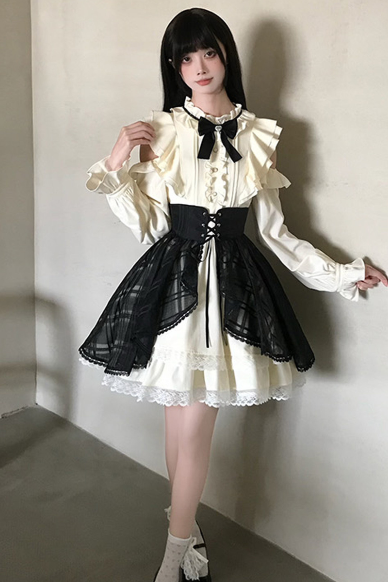 Off-shoulder Noble Dress + Skirt