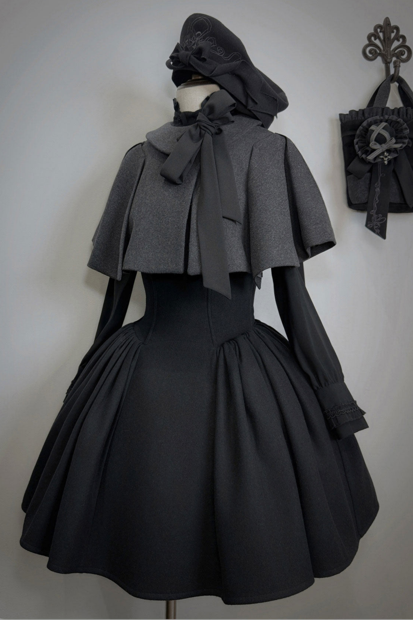 British Detective Lolita Coat + Cape + Skirt + Shirt + Bag + Brooch + Hat + Beret + Necklace