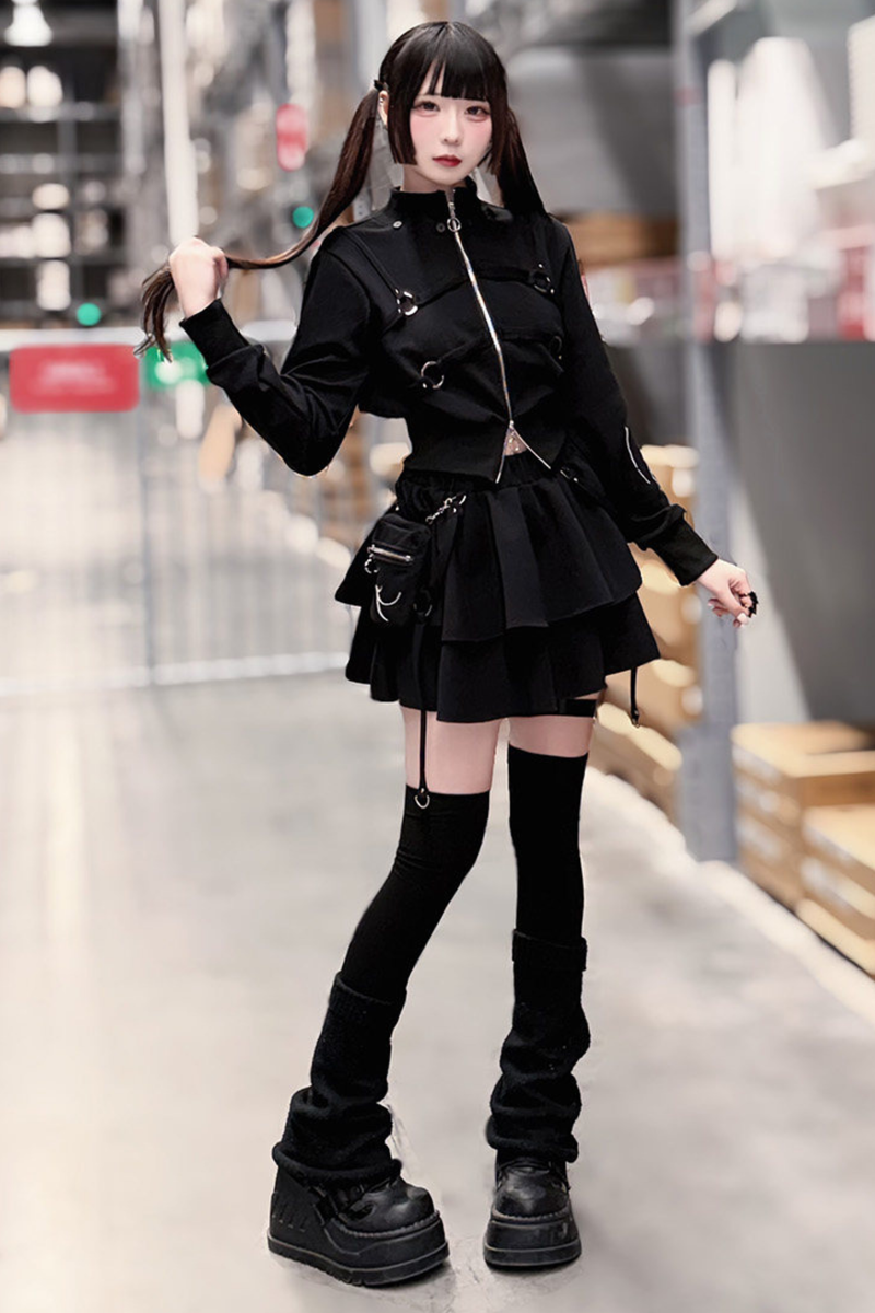 Gothic Print Jacket + Skirt