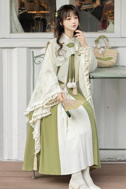 Retro Chinese Dress + Shawl