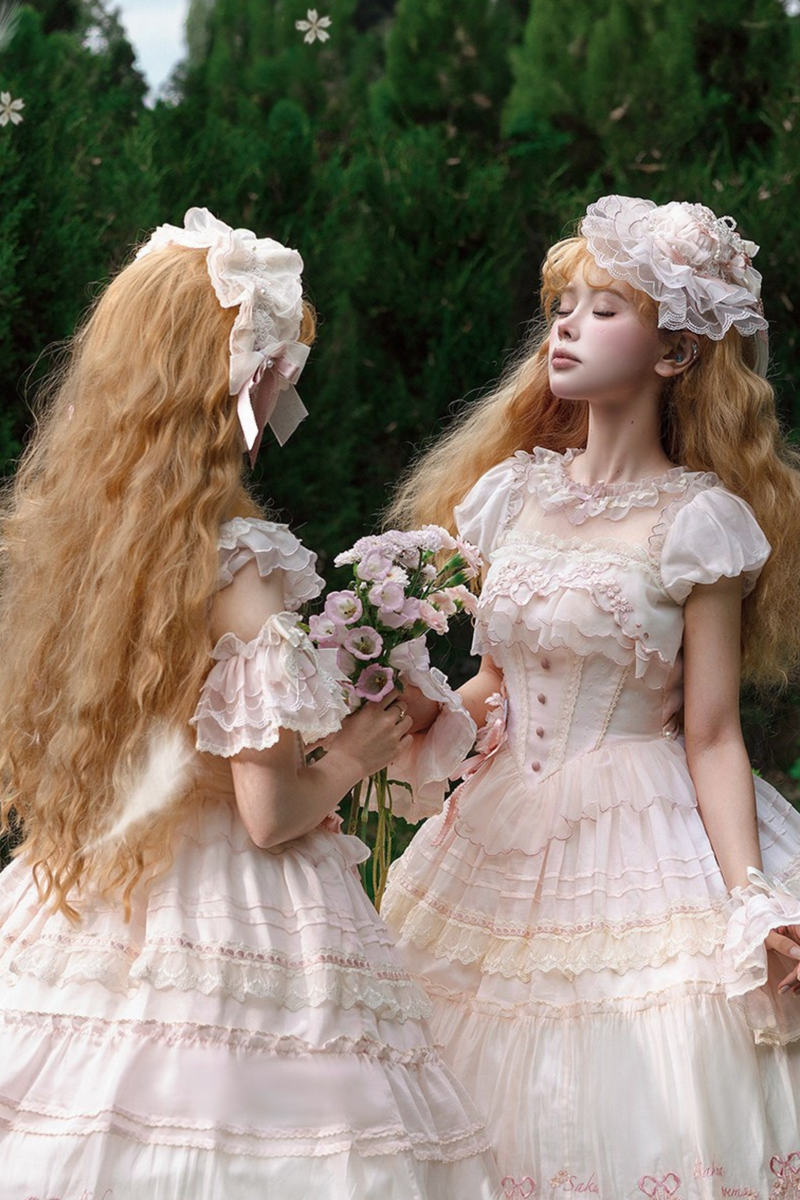 Sweet Cherry Lolita Dress + Jsk + Hairband + Hat + Necklace + Sleeve