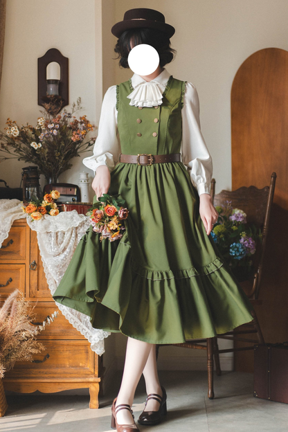 Retro Waist Cinching Blouse
