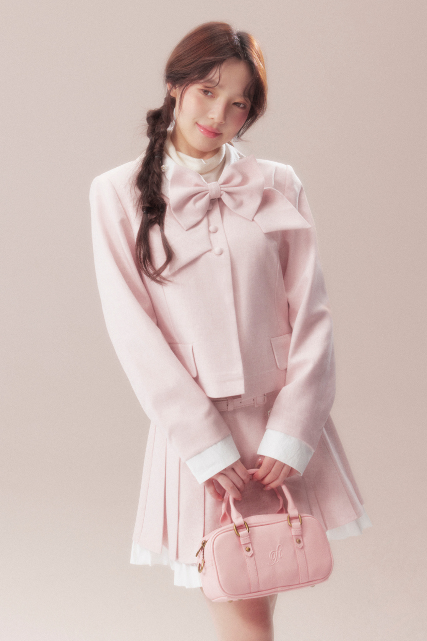 Sweet Ribbon Jacket + Pleated Skirt