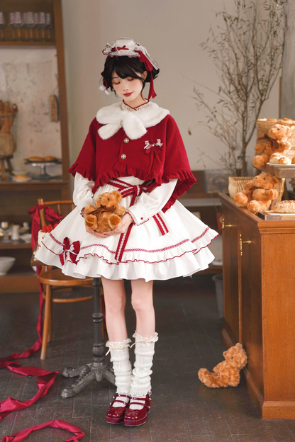 Red Wish Cape + Dress + Belt