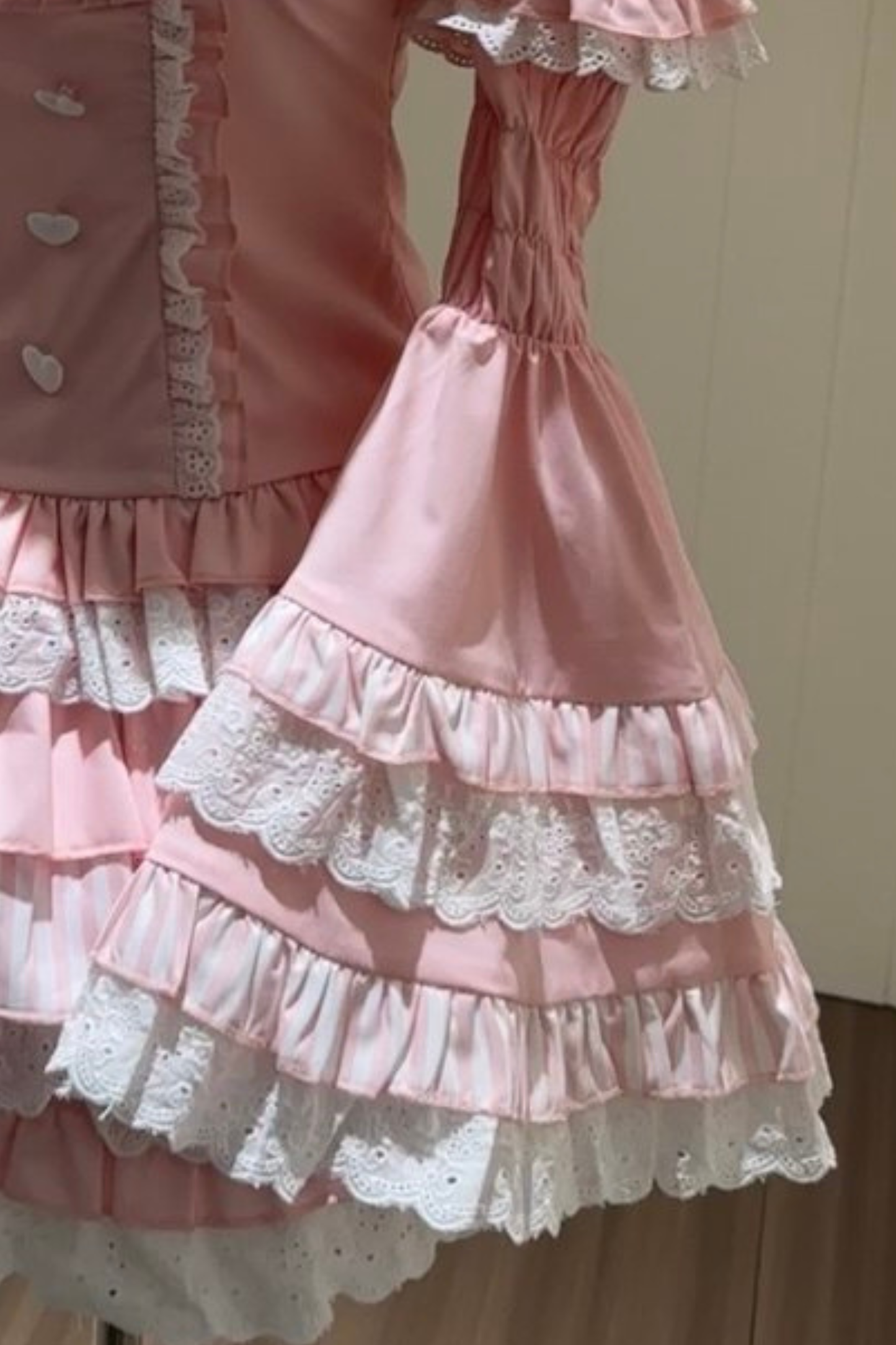 Pink Princess Tiered Tops + Skirt + Sleeves + Headband