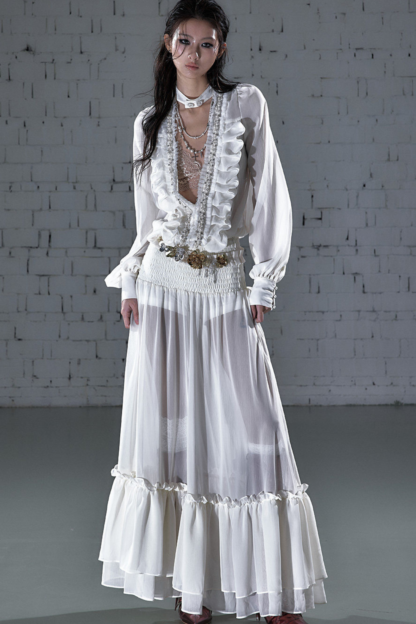 Modern Chiffon Y2k Long Dress