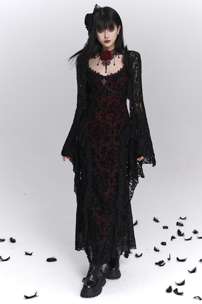 Gothic Camisole Dress + Sheer Top