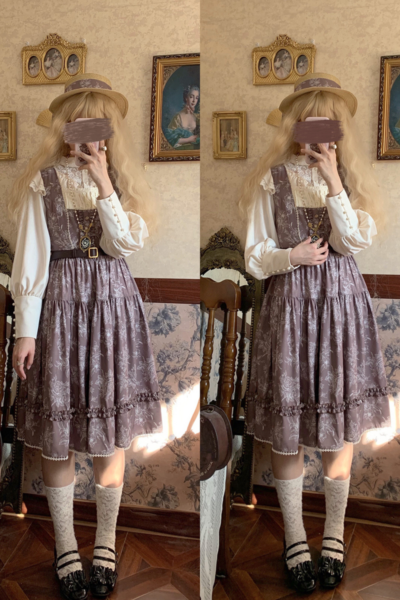 Sketch Wild Rose Lolita Jumper Skirt