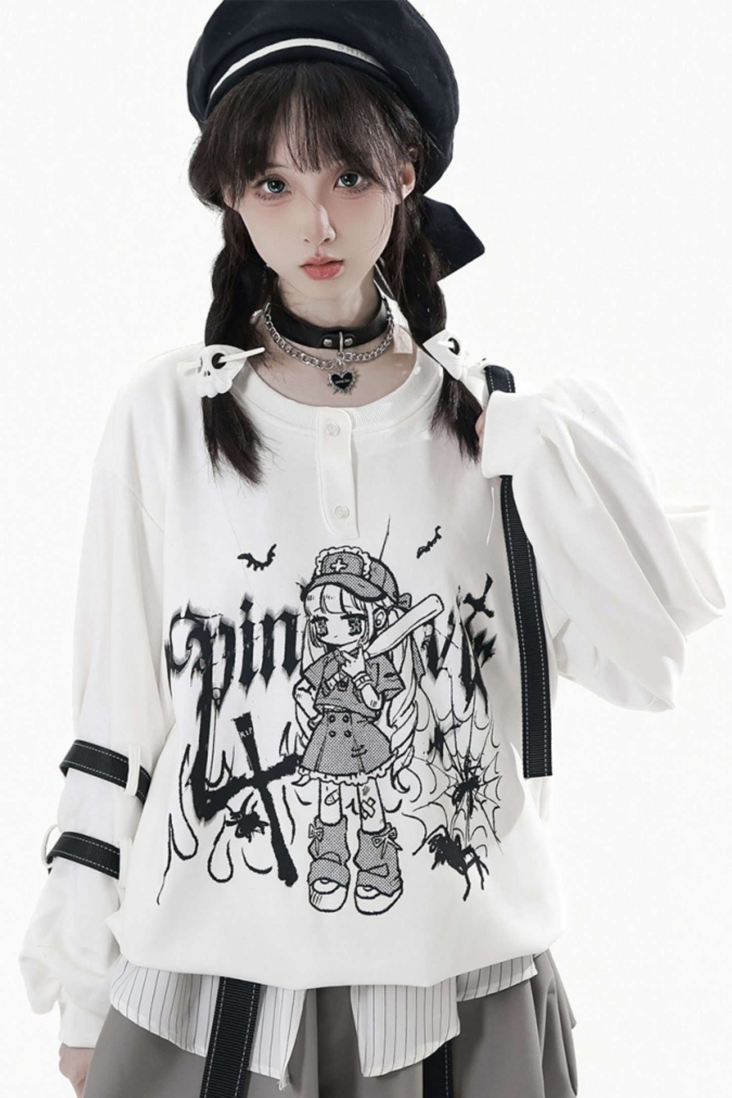 Dark Graffiti Sweatshirt + Skirt