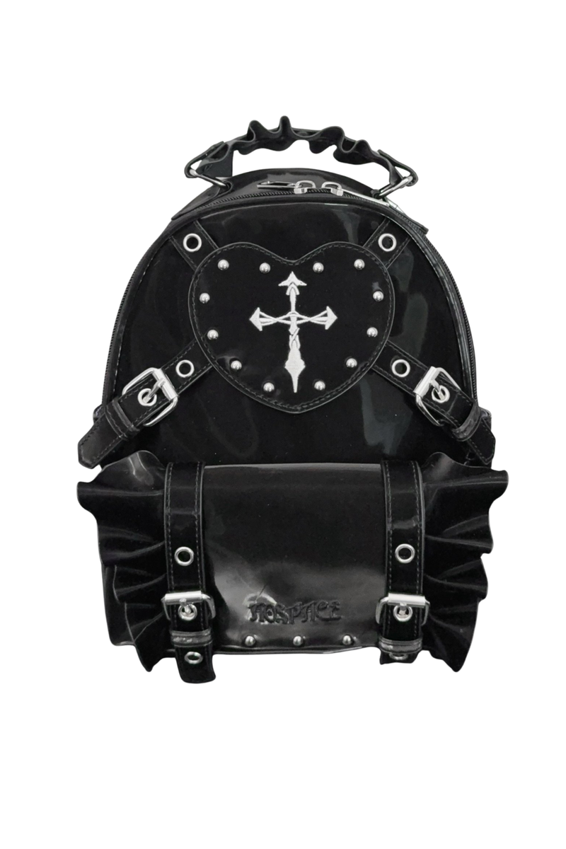 Dark Cross Ruffle Backpack