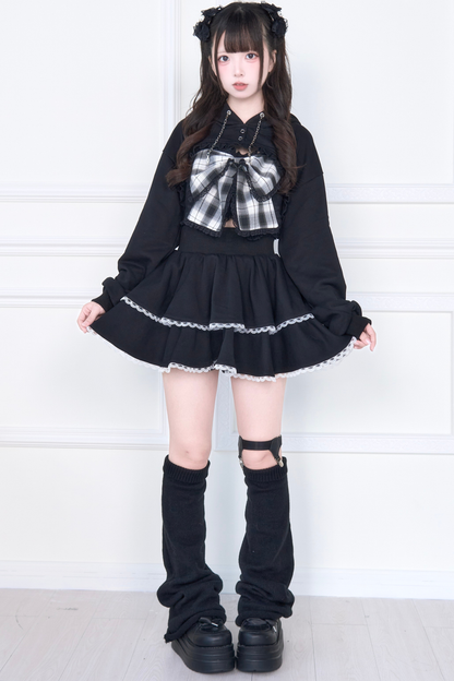 Ribbon Vest + Short Sweatshirt