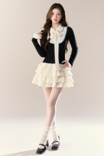 French College Top + Tiered Skirt