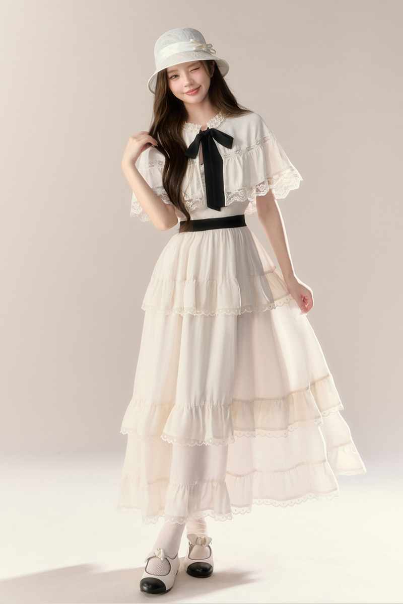 Lillian French Shawl Tiered Dress