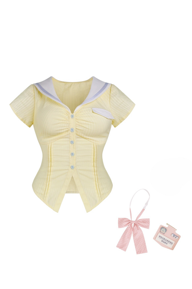 Academy Ribbon Top + Pleated Skirt