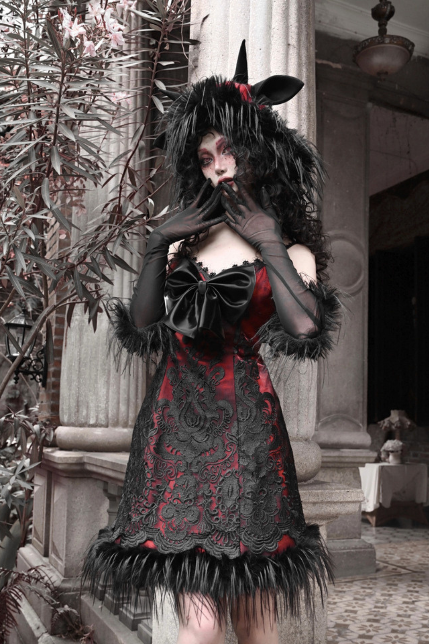 Dark Gothic Slim Slip Dress