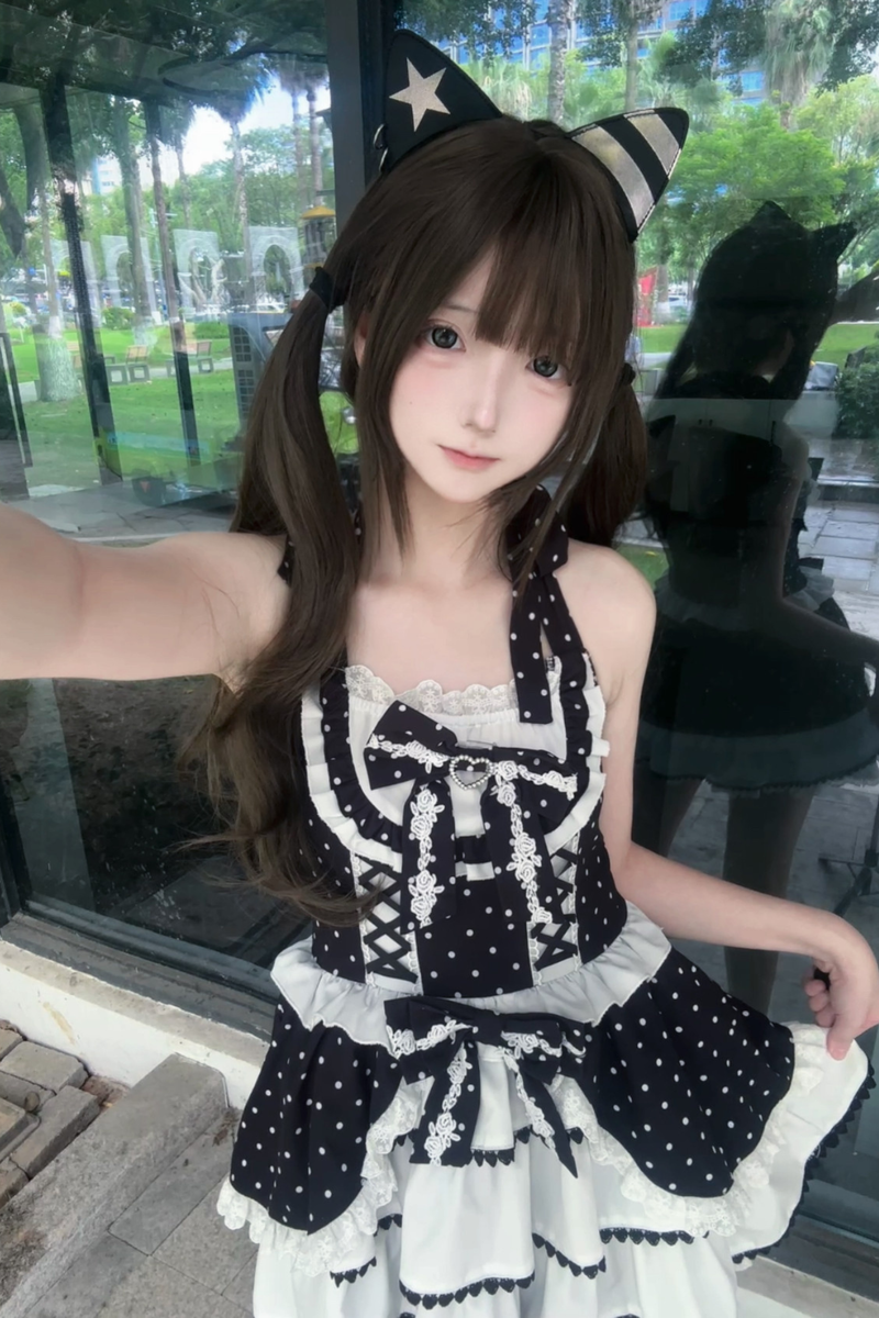 Sweetheart Dot Dress + Inner Top