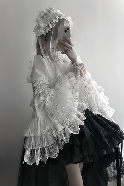 [pre-order Deadline: March 18] Dark Gothic Lolita Skirt + Shirt + Headband + Hat + Sleeve