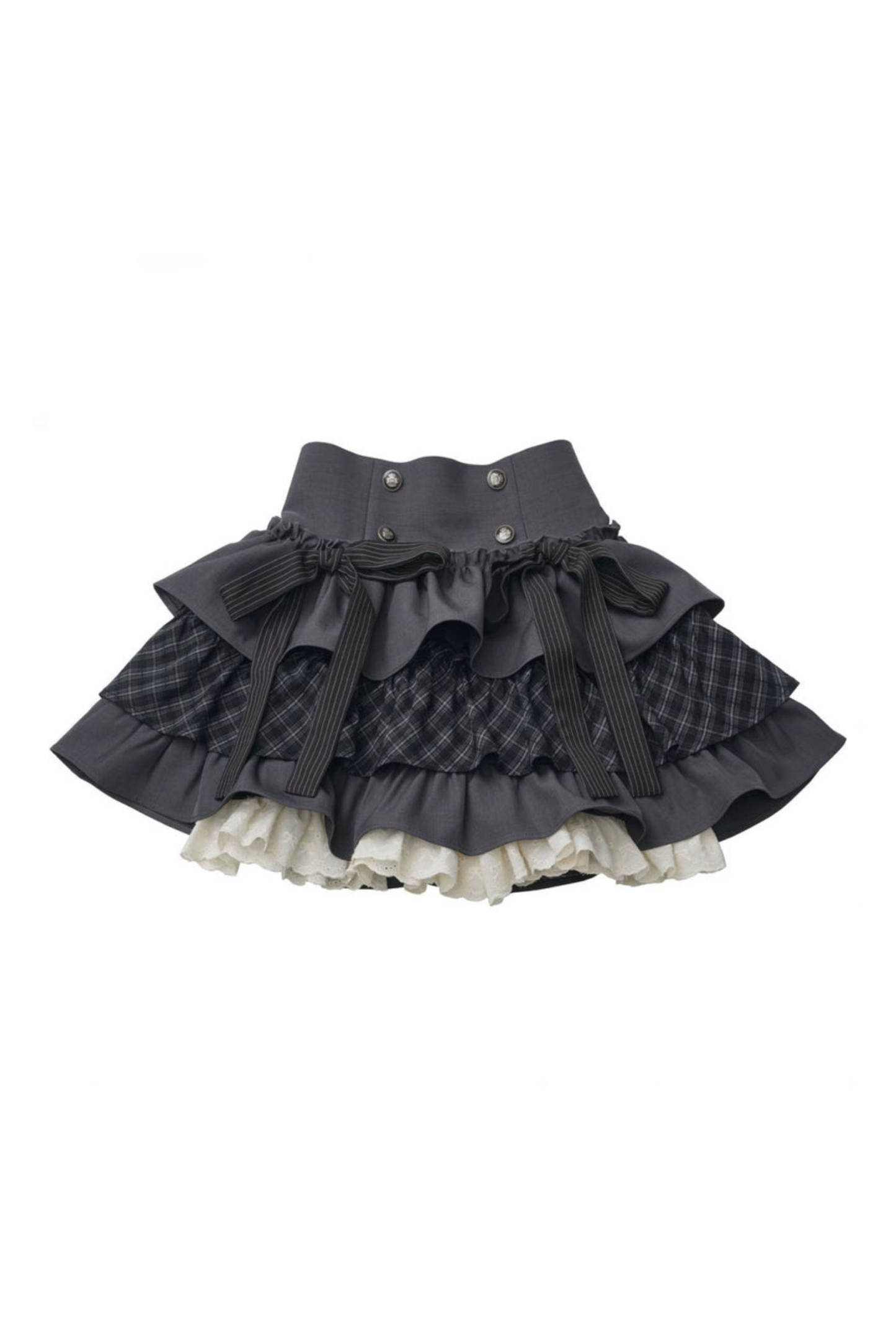 Off Shoulder Hoodie Top + Ruffled Top + Tiered Skirt + Camisole