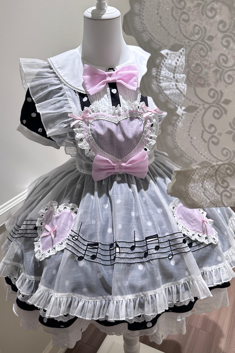 Heartbeat Dot Dress + Sheer Apron
