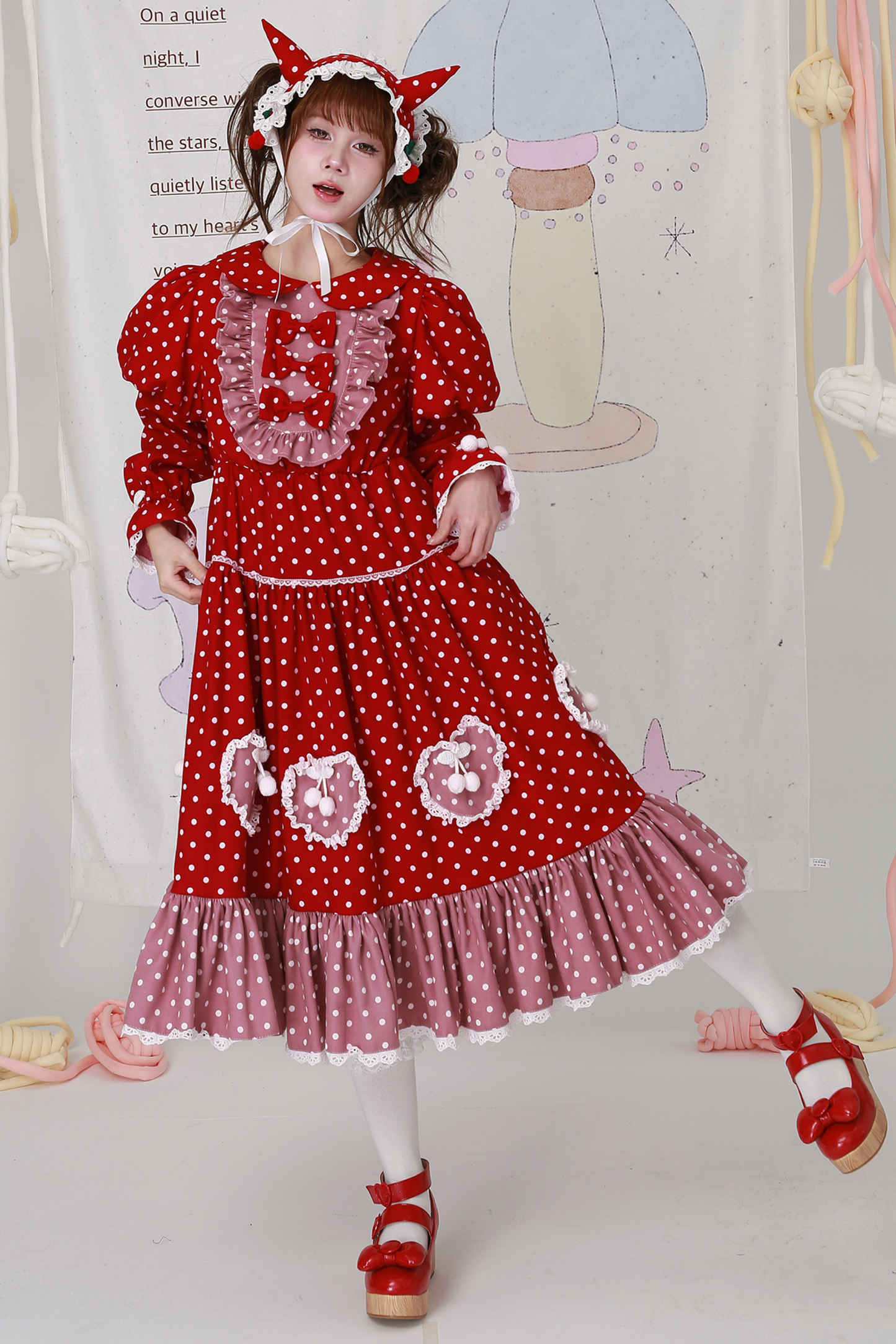 Retro Girly Dot Ribbon Dress