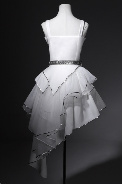 Silver Cyberpunk Lolita Dress + Sleeves + Belt