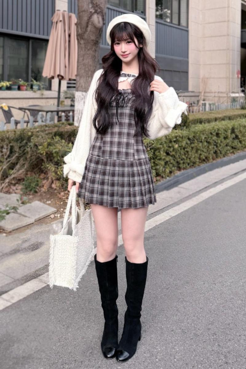 Rabbit Princess Plaid Skirt Set
