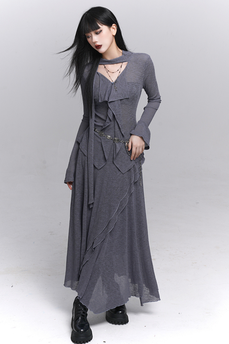 Dark Top + Long Skirt