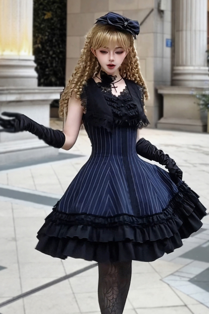 Dark Tailored Slim Gothic Lolita Dress + Outerwear