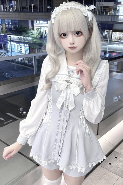 Aqua Dark Ribbon Dress + Pants