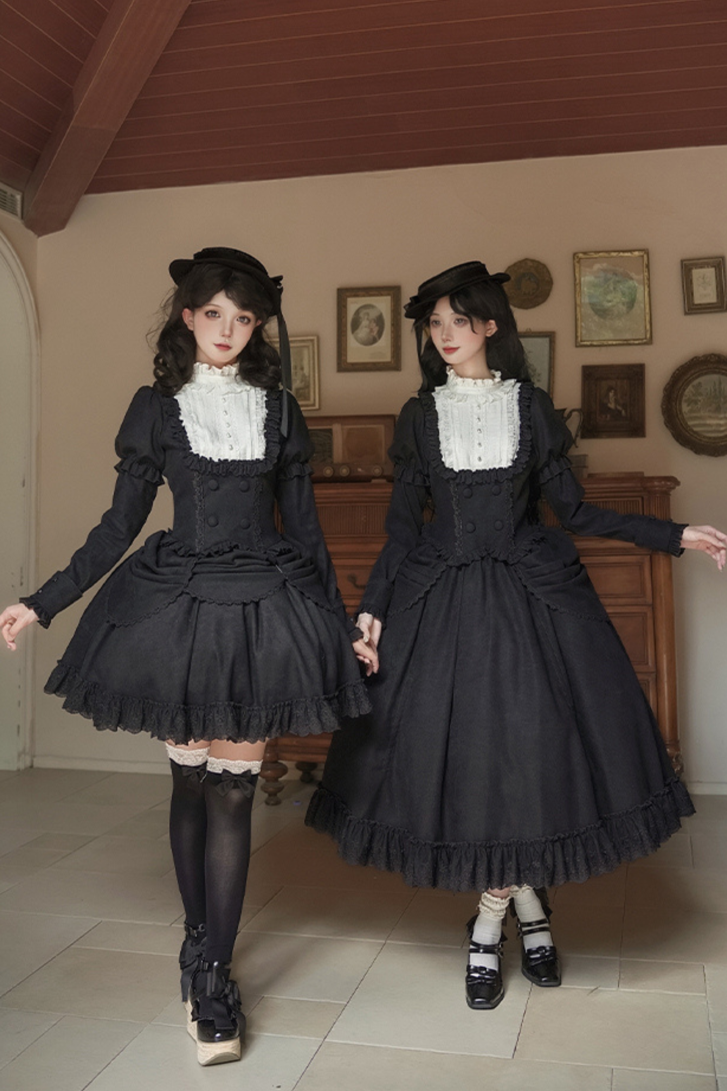 [pre-order] Classic Top + Curtain Skirt + Ribbon Collar + Hat