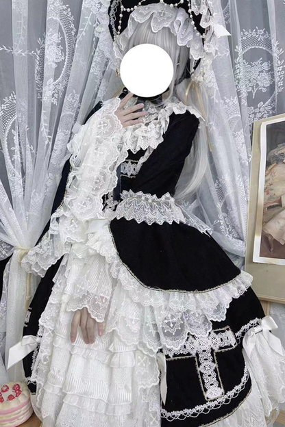 Gothic Doll Lace Dress + Bonnet