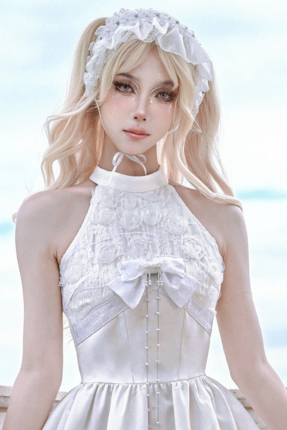 [pre-order] Fairy Pure White Neck Dress