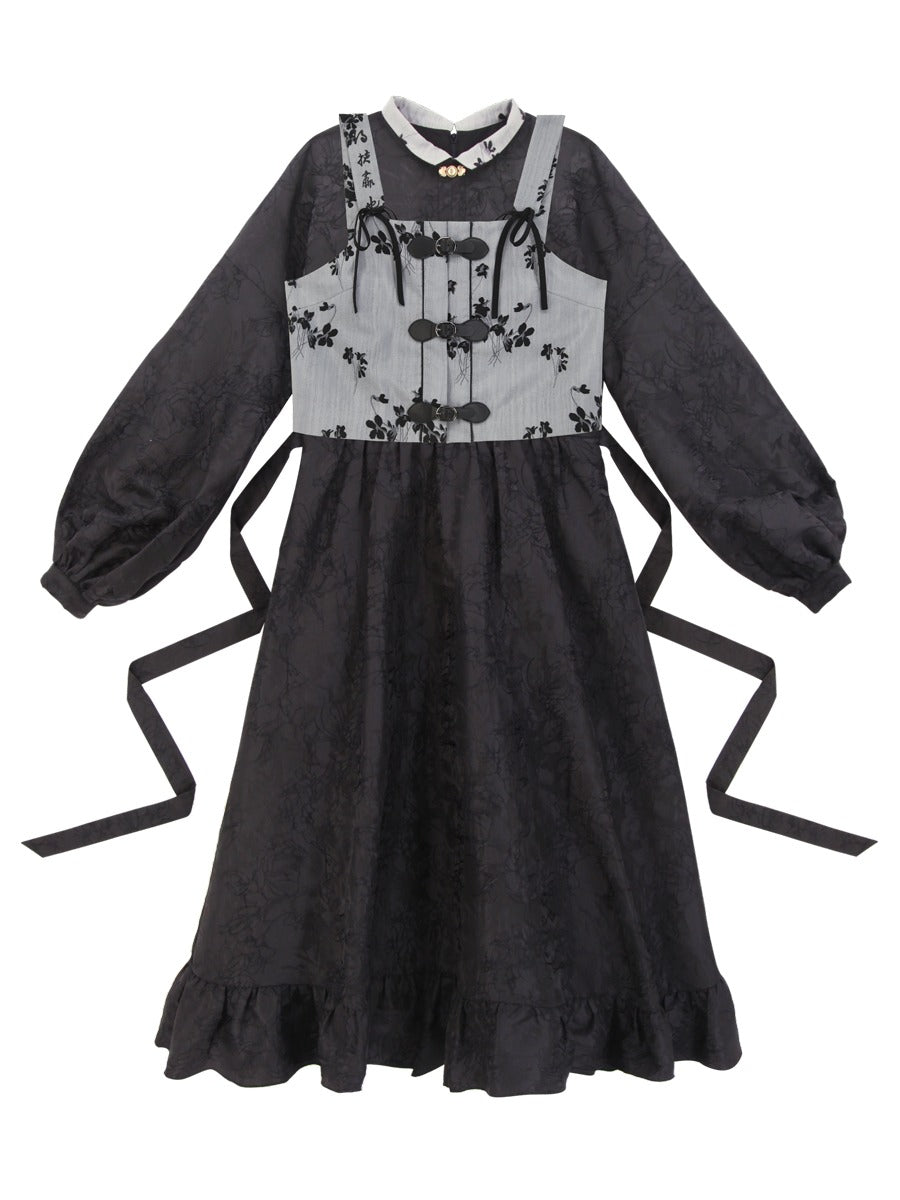 Stand Collar Chinese-style Long Dress