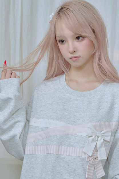 Ribbon Pullover Sweatshirt