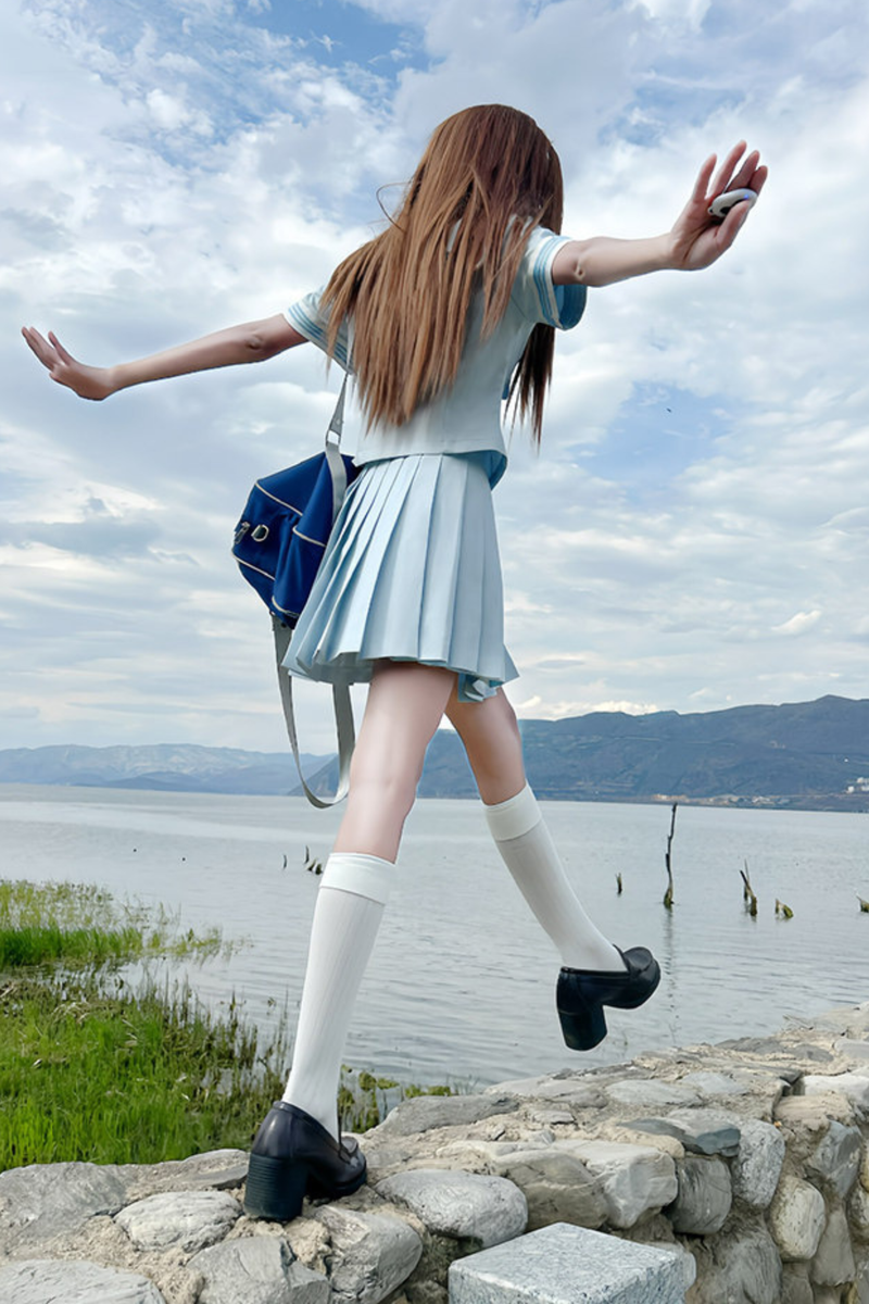 Rabbit Sailor Top + Skirt + Ribbon