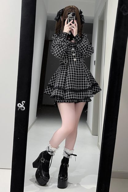 Plaid Dark Jirai Dress + Shorts