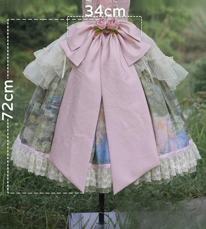 [pre-order Deadline: July 4] Monet Garden Oil Handle Classical Bustier Top + Skirt + Tulle Veil + Ribbon