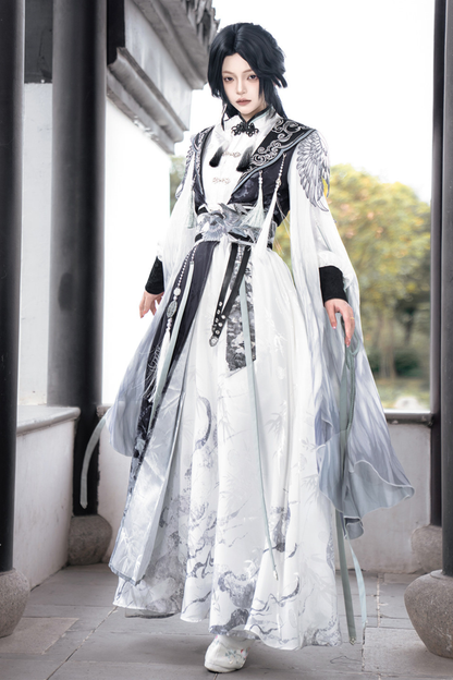Chinese Big Sleeve Cape + Shirt + Long Skirt + Waist Belt + Chinese Top + Skirt + Camisole Dress + Leg Warmers