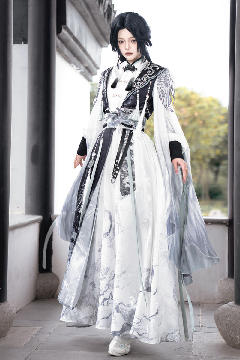 Chinese Big Sleeve Cape + Shirt + Long Skirt + Waist Belt + Chinese Top + Skirt + Camisole Dress + Leg Warmers