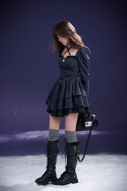 Night Princess Plaid Dress